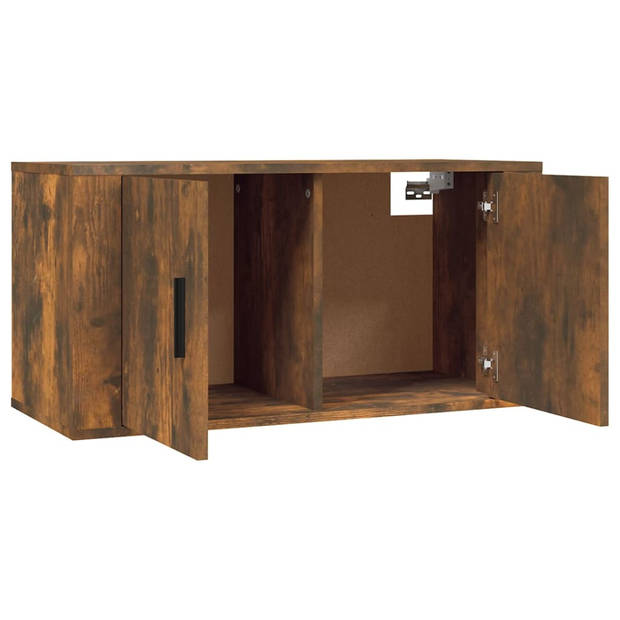 The Living Store Televisiekastenset - Gerookt Eiken - TV-meubel- 80 x 34.5 x 40 cm - TV-meubel- 40 x 34.5 x 40 cm