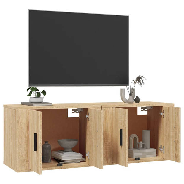 vidaXL Tv-wandmeubels 2 st 57x34,5x40 cm sonoma eikenkleurig