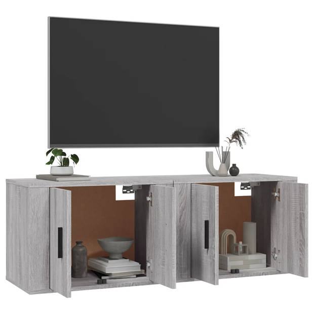 vidaXL Tv-wandmeubels 2 st 57x34,5x40 cm grijs sonoma eikenkleurig