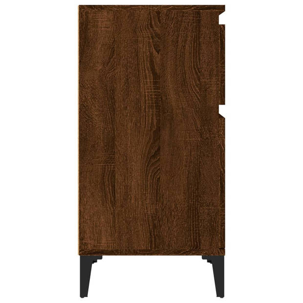 vidaXL Nachtkastjes 2 st 40x35x70 cm bewerkt hout bruin eikenkleur