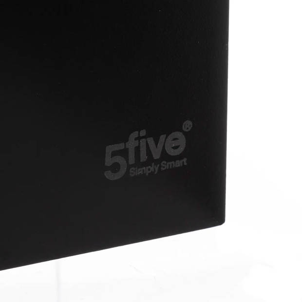 5Five lectuurbak/tijdschriftenrek zwart hout - 25 x 9 x 16 cm - tijdschriftenrek