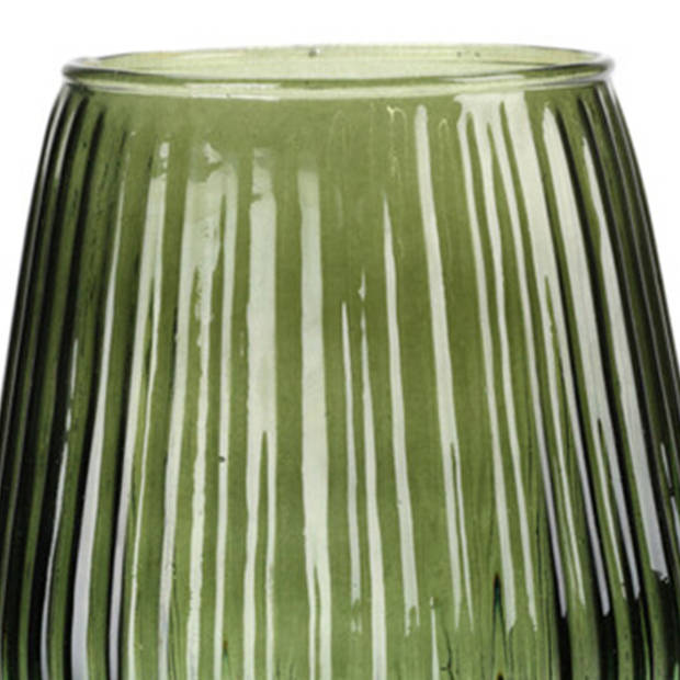 Excellent Houseware glazen vaas / bloemen vazen - groen - 18 x 19 cm - Vazen