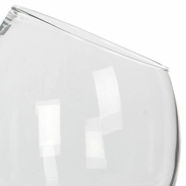 Mica Decorations schuine vaas/schaal - gerecycled glas - transparant - D28 x H32 cm - Vazen