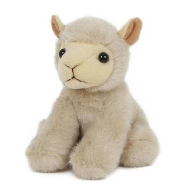 Pluche knuffel lammetje/schaap 13 cm met A5-size Happy Birthday wenskaart - Knuffel boederijdieren