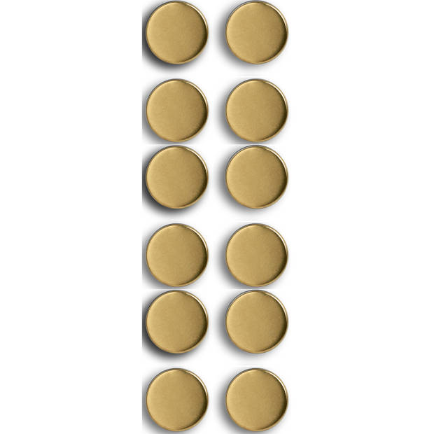 Zeller whiteboard/koelkast magneten extra sterk - 12x - goud - 2 cm - Magneten