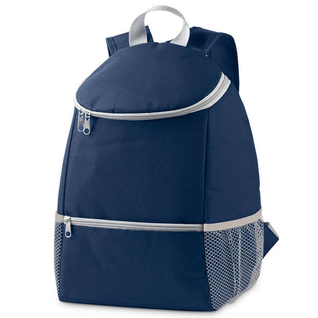 Koeltas rugtas/rugzak blauw met 2 stuks flexibele koelelementen 10 liter - Koeltas