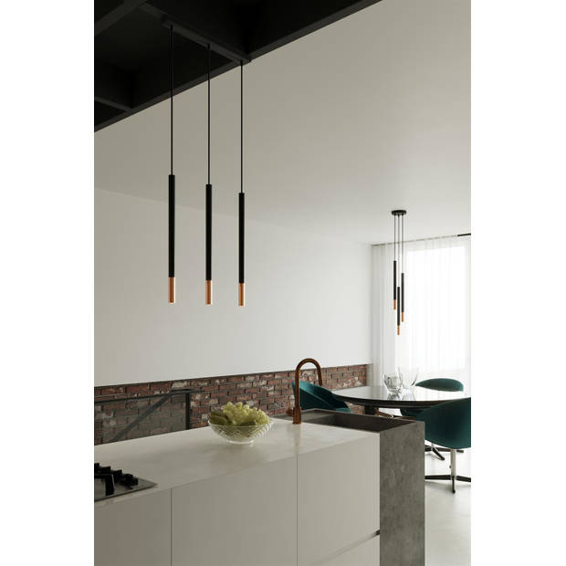 Sollux Hanglamp Mozaica 3 lichts Ø 20 cm koper zwart