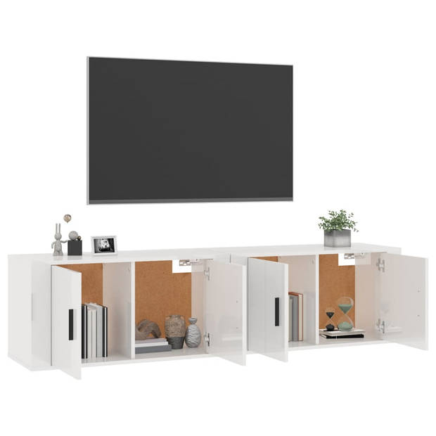 vidaXL Tv-wandmeubels 2 st 80x34,5x40 cm hoogglans wit