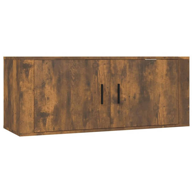 The Living Store TV-meubelset - Gerookt eiken - 1x 57x34.5x40cm - 3x 40x34.5x80cm - 1x 100x34.5x40cm