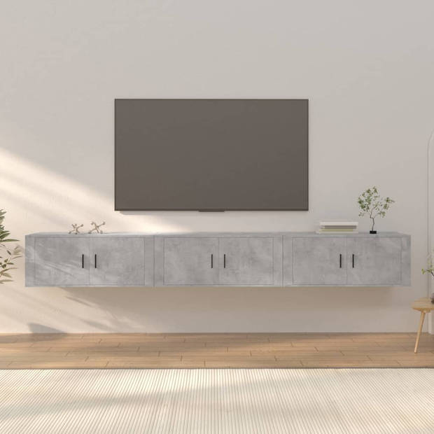 The Living Store TV-wandmeubel - Televisiewandmeubelen - Betongrijs - 100x34.5x40cm - Duurzaam materiaal