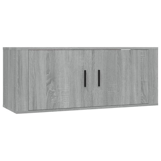 The Living Store Televisiekastenset - TV-meubel 100x34.5x40cm - 3x TV-meubel 40x34.5x60cm - Grijs sonoma eiken