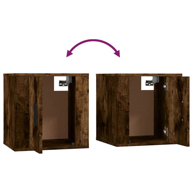 The Living Store TV-meubelset - Gerookt Eiken - 2 x 40 cm x 34.5 cm x 40 cm - 2 x 57 cm x 34.5 cm x 40 cm