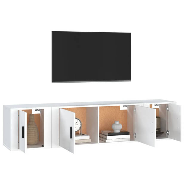 The Living Store Meubelset - TV-kasten - Geoptimaliseerd voor - 100x34.5x40 cm - Wit