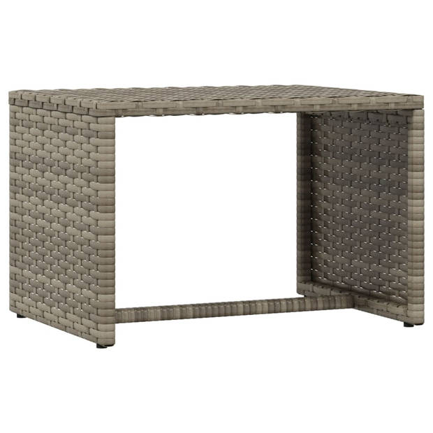 vidaXL Ligbedden 2 st met tafel poly rattan grijs