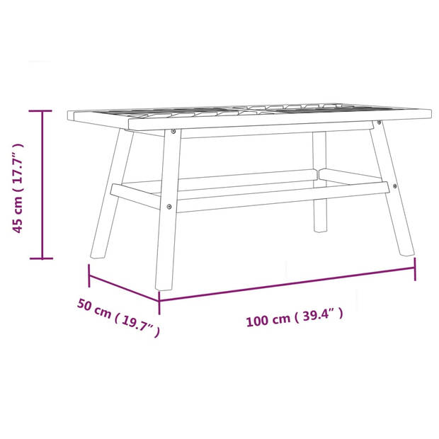 vidaXL Salontafel 100x50x45 cm massief acaciahout