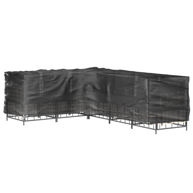 vidaXL Tuinmeubelhoezen L-vormig 2 st 18 oogjes 220x285x80 cm