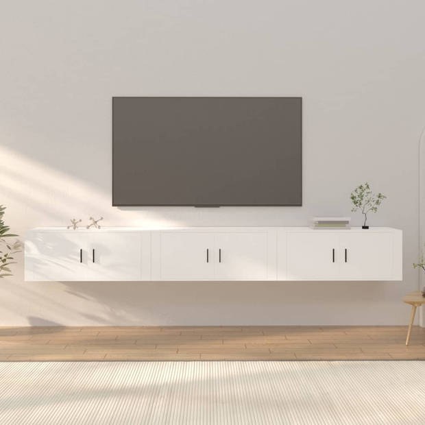 vidaXL Tv-wandmeubels 3 st 100x34,5x40 cm wit