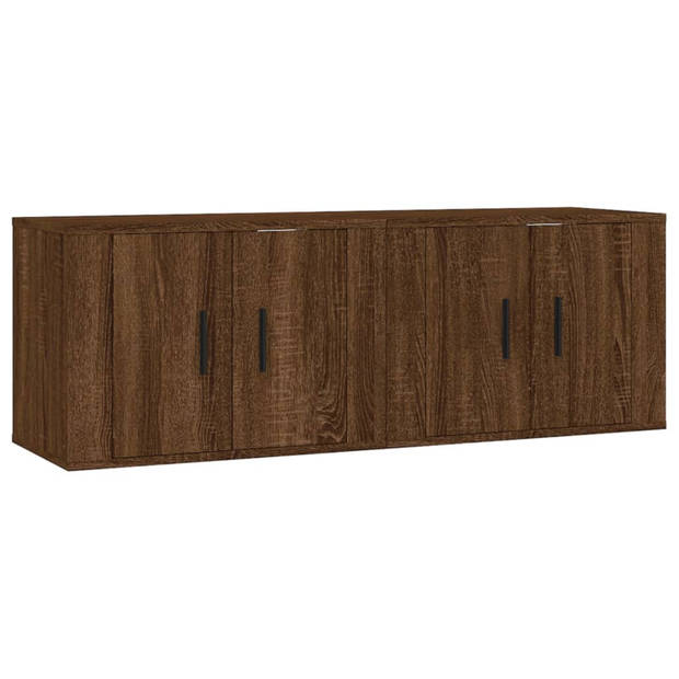 vidaXL Tv-wandmeubels 2 st 57x34,5x40 cm bruin eikenkleur