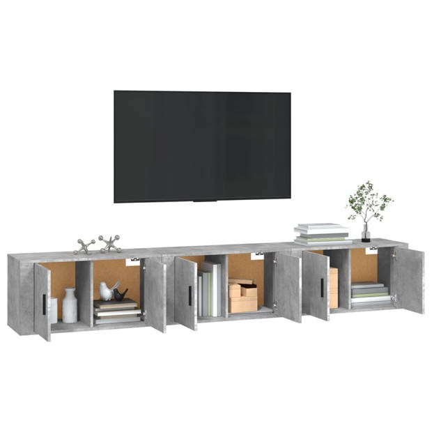 vidaXL Tv-wandmeubels 3 st 80x34,5x40 cm betongrijs