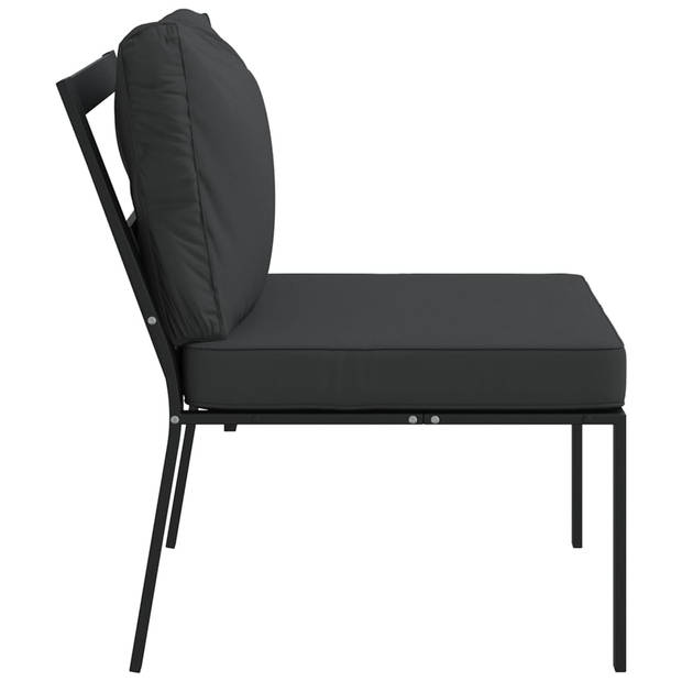 vidaXL Tuinstoelen met grijze kussens 2 st 60x74x79 cm staal