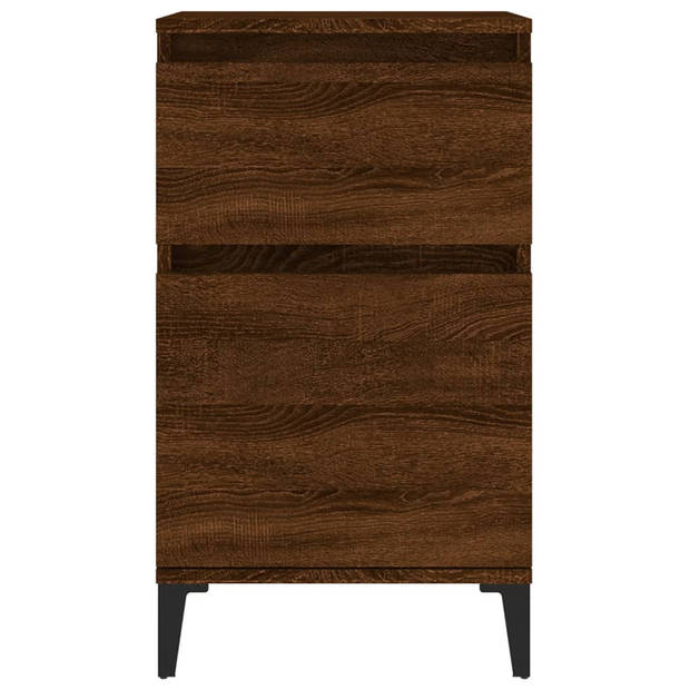 vidaXL Nachtkastjes 2 st 40x35x70 cm bewerkt hout bruin eikenkleur