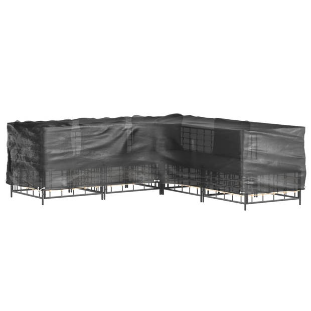 vidaXL Tuinmeubelhoezen L-vormig 2 st 16 oogjes 250x250x70 cm