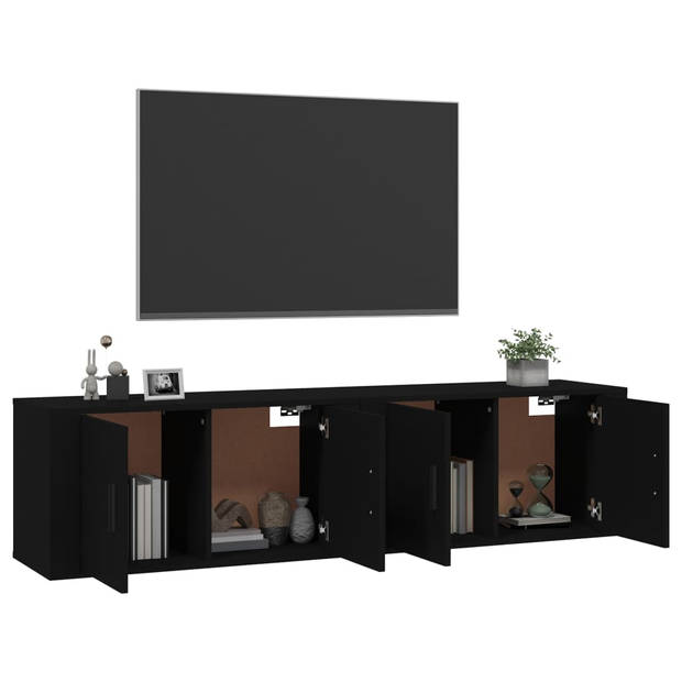 vidaXL Tv-wandmeubels 2 st 80x34,5x40 cm zwart