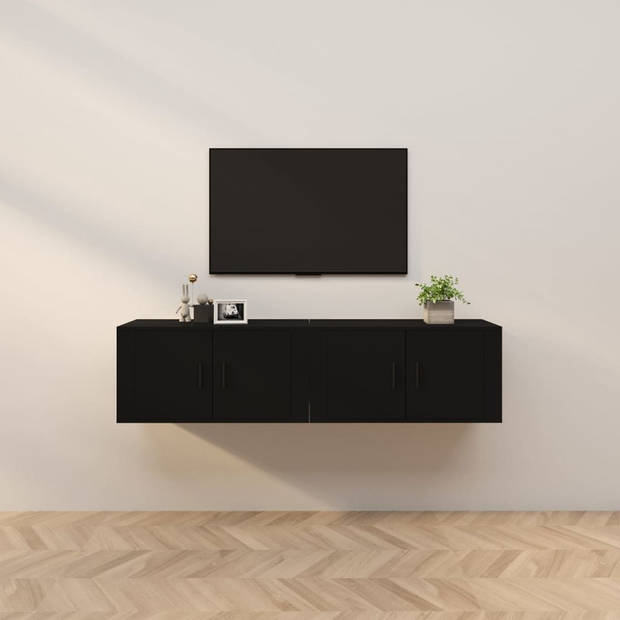 vidaXL Tv-wandmeubels 2 st 80x34,5x40 cm zwart