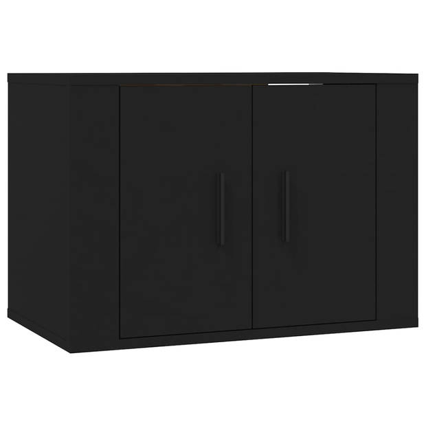 The Living Store Tv-wandmeubel - Zwart - 57 x 34.5 x 40 cm - 2 stuks - The Living Store