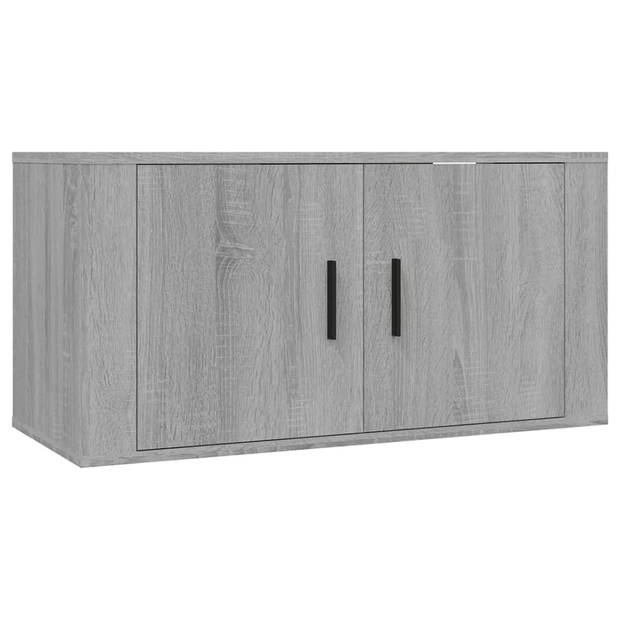The Living Store TV-meubelset - grijs sonoma eiken - 2x 40x34.5x100 cm / 1x 80x34.5x40 cm