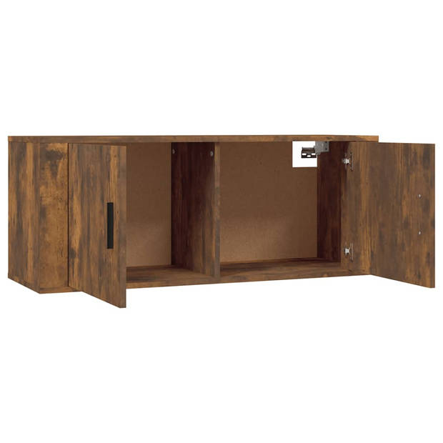 The Living Store Televisiewandmeubel - Klassiek - Tv-kast - 100x34.5x40 cm - Gerookt Eiken