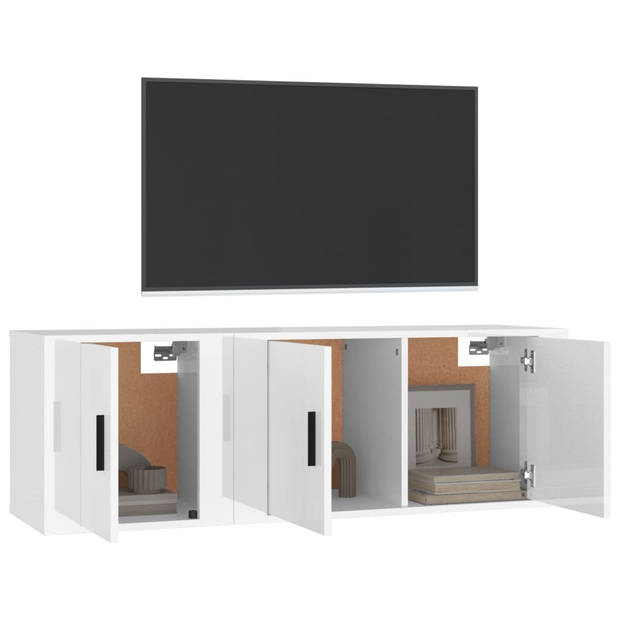 The Living Store Klassieke Televisiekastenset - Tv-meubel- 80 x 34.5 x 40 cm - Tv-meubel- 40 x 34.5 x 40 cm - Hoogglans