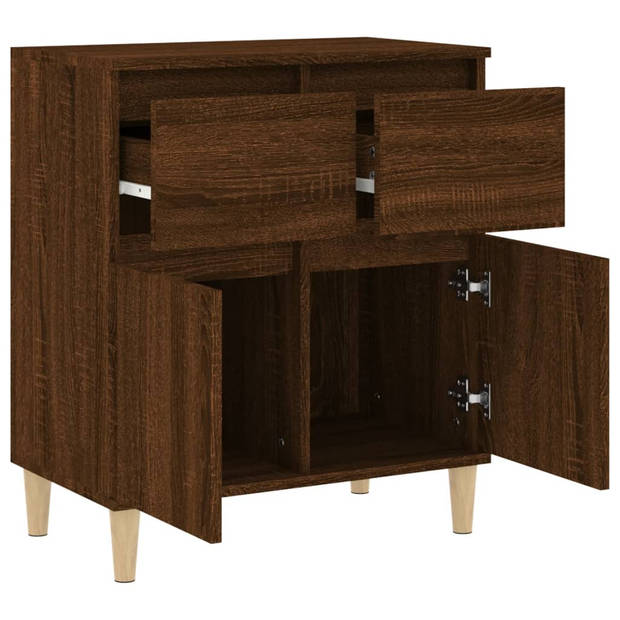 The Living Store Dressoir - Badkaast/Keukenkastje - 60x35x70cm - Bruineiken