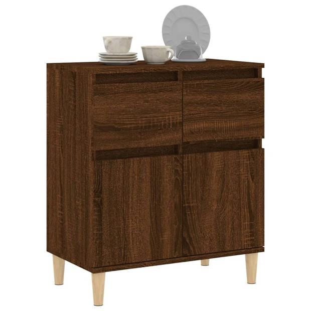 The Living Store Dressoir - Badkaast/Keukenkastje - 60x35x70cm - Bruineiken