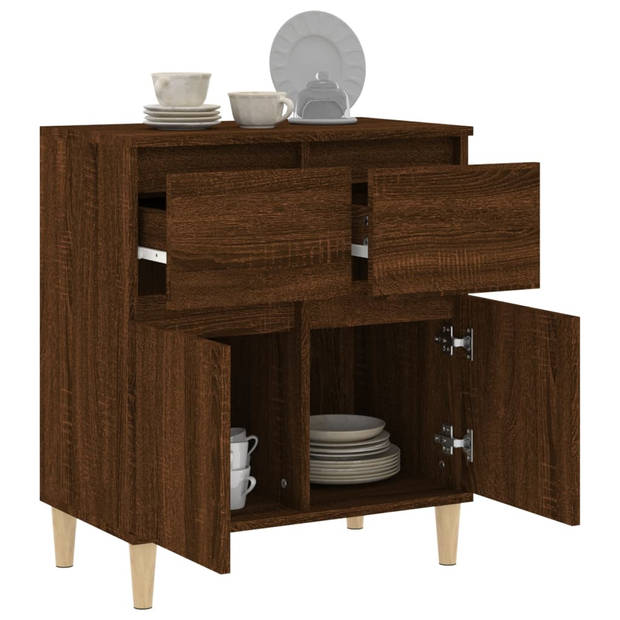 The Living Store Dressoir - Badkaast/Keukenkastje - 60x35x70cm - Bruineiken