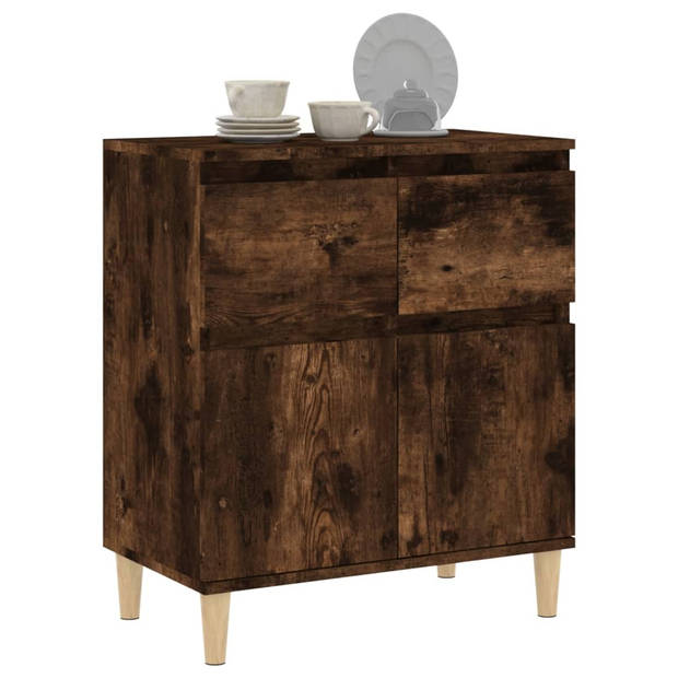 The Living Store Dressoir Badkaast Keukenkastje - 60 x 35 x 70 cm - Gerookt eiken