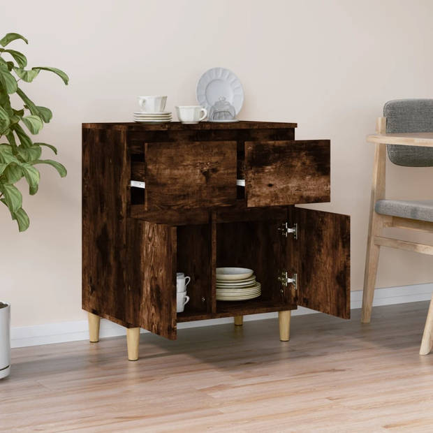 The Living Store Dressoir Badkaast Keukenkastje - 60 x 35 x 70 cm - Gerookt eiken