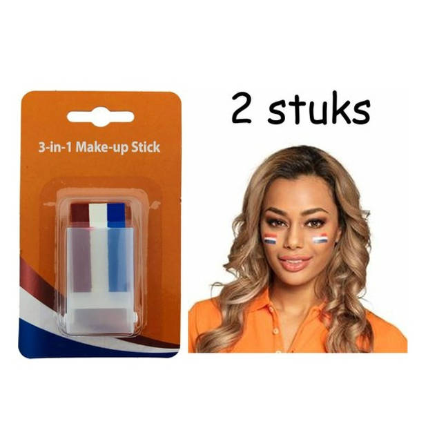 Make-up Stick - Schminkstift - Schminkstick - Rood Wit Blauw - 2 Stuks