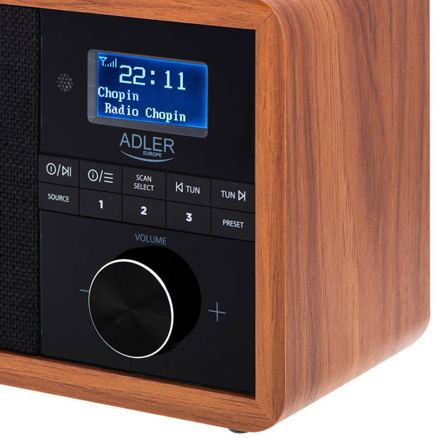 Adler AD 1184 - Retro DAB+, RDS en FM radio - afstandsbediening - Bluetooth - LCD display