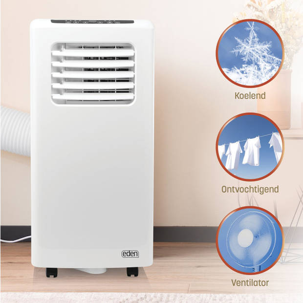 Eden ED-7016 Mobiele Airconditioner - Bestuurbaar via app - 7000 BTU – Energie klasse A - Gratis raamafdichtingskit