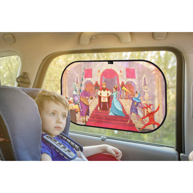 Perow - Auto zonnescherm - Prinsessen – UV Protectie – Zonnescherm auto kind - Baby - Set van 2