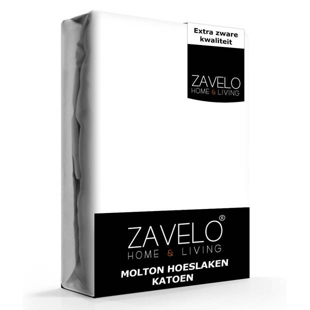Zavelo Molton Hoeslaken (100% Katoen)-1-persoons (90x220 cm)