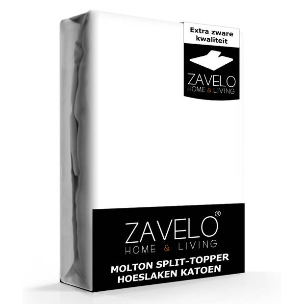 Zavelo Molton Split-Topper Hoeslaken (100% Katoen)-2-persoons (140x200 cm)