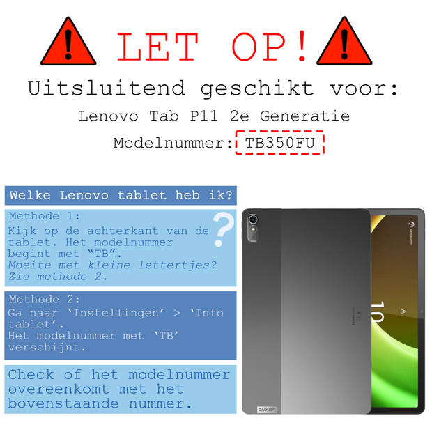 Basey Lenovo Tab P11 (2e Gen) Hoesje Kunstleer Hoes Case Cover -Rood