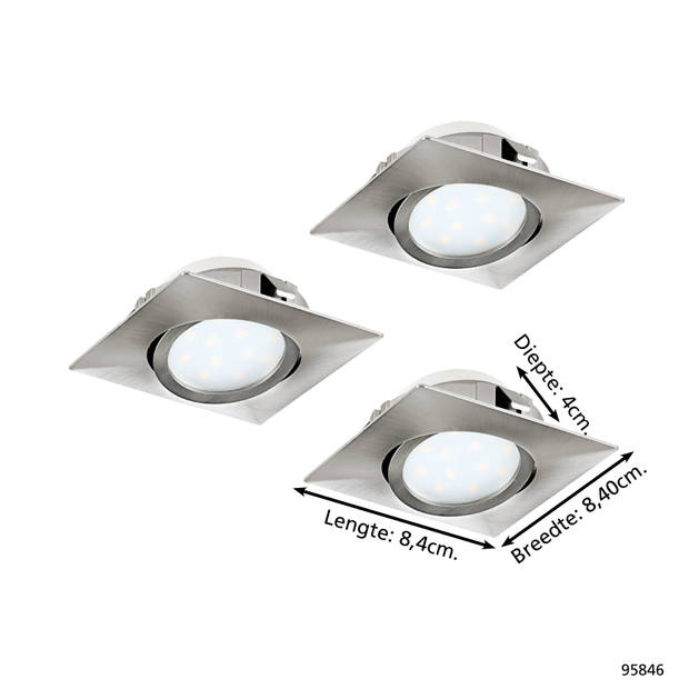 EGLO Pineda - Inbouwspot - 3 Lichts - Nikkel-Mat