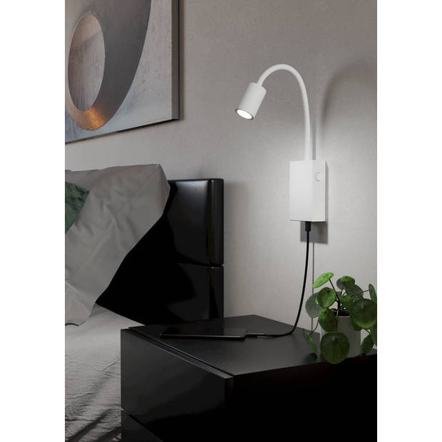 EGLO Tazzoli - LED wandlamp - 450lm - wit