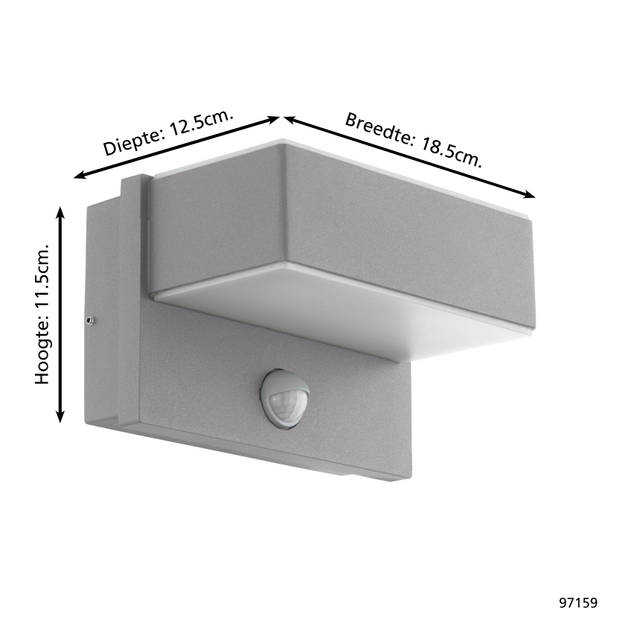 EGLO Azzinano Wandlamp Voor buiten - SMD LED Module - IP44 - Zilver