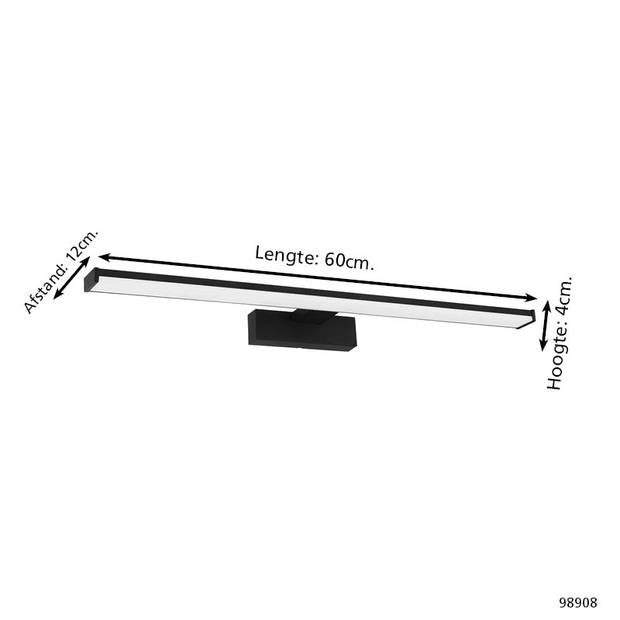 EGLO Pandella 1 Spiegellamp - LED - 60 cm - Zwart/Wit