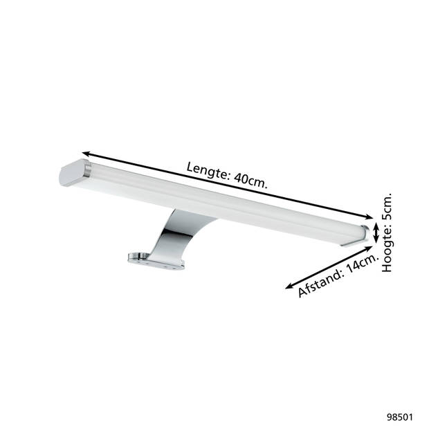 EGLO Vinchio Spiegellamp - LED - 40 cm - Grijs/Wit