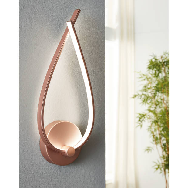 EGLO Palozza Wandlamp - LED - 42,5 cm - Rozegoud/Wit